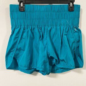 FP Movement by Free People Metallic Blue The Way Home Hight Waisted Shorts